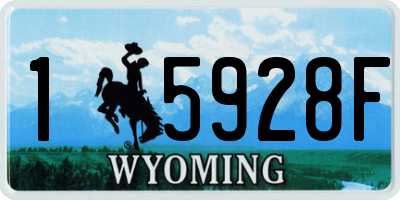WY license plate 15928F