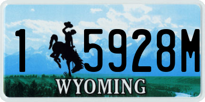 WY license plate 15928M