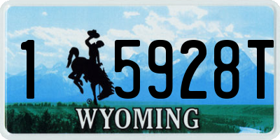 WY license plate 15928T