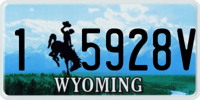 WY license plate 15928V