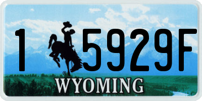 WY license plate 15929F