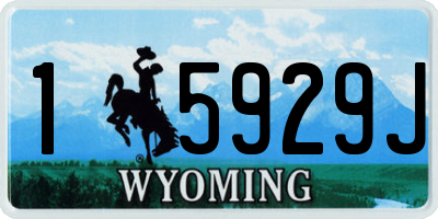 WY license plate 15929J