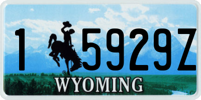 WY license plate 15929Z