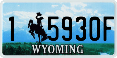 WY license plate 15930F