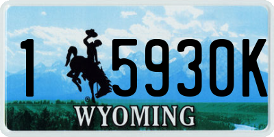 WY license plate 15930K