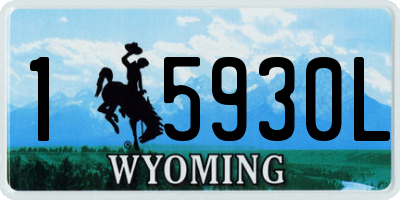 WY license plate 15930L
