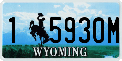 WY license plate 15930M