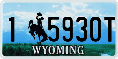 WY license plate 15930T
