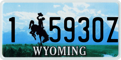 WY license plate 15930Z