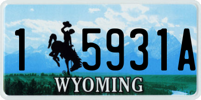 WY license plate 15931A