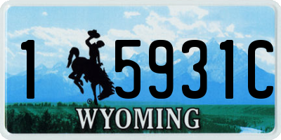 WY license plate 15931C