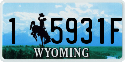 WY license plate 15931F