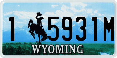WY license plate 15931M