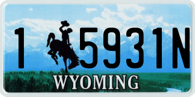 WY license plate 15931N