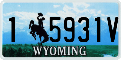 WY license plate 15931V