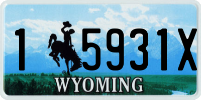 WY license plate 15931X