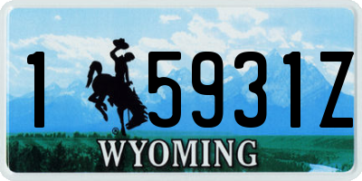 WY license plate 15931Z