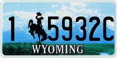 WY license plate 15932C
