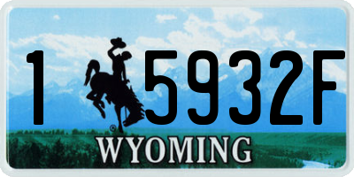 WY license plate 15932F