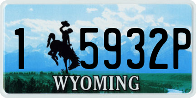WY license plate 15932P