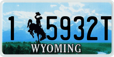 WY license plate 15932T