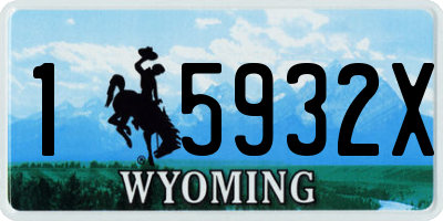 WY license plate 15932X