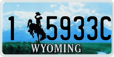 WY license plate 15933C