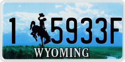 WY license plate 15933F