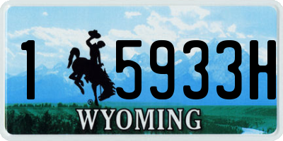 WY license plate 15933H