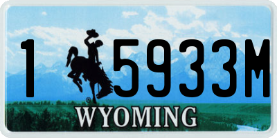 WY license plate 15933M