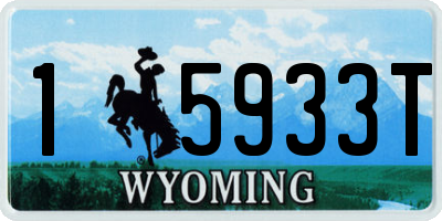 WY license plate 15933T