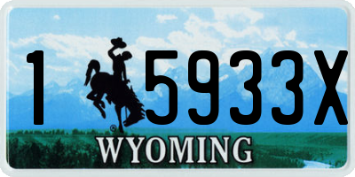 WY license plate 15933X