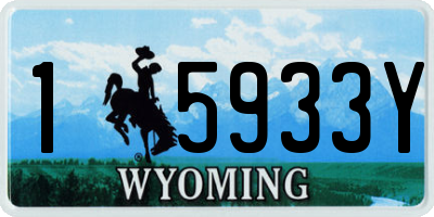 WY license plate 15933Y