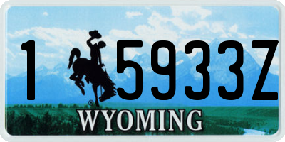 WY license plate 15933Z