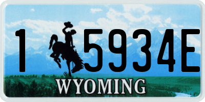 WY license plate 15934E