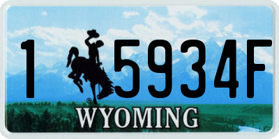 WY license plate 15934F