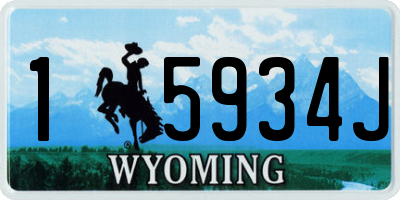 WY license plate 15934J