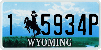 WY license plate 15934P