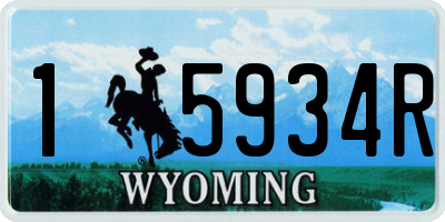 WY license plate 15934R