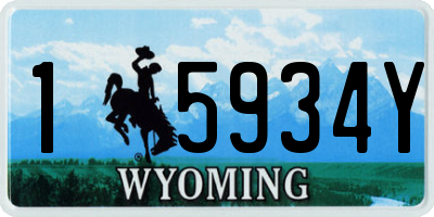 WY license plate 15934Y