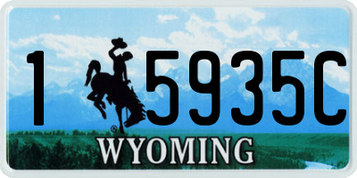 WY license plate 15935C