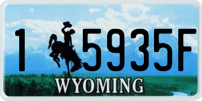 WY license plate 15935F