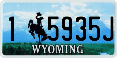 WY license plate 15935J
