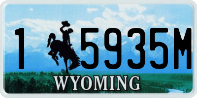 WY license plate 15935M