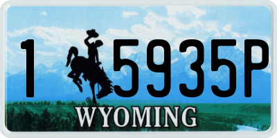 WY license plate 15935P