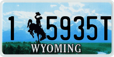 WY license plate 15935T
