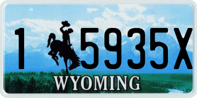 WY license plate 15935X