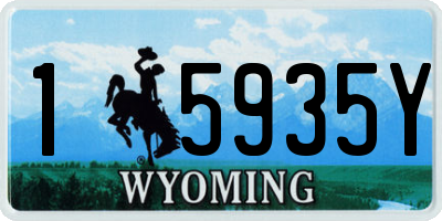 WY license plate 15935Y