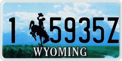WY license plate 15935Z
