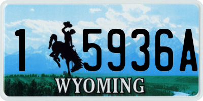 WY license plate 15936A